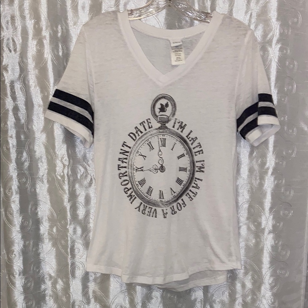 Disney I’m Late for a Very Important Date Shirt Women’s Size Small 🔥 C1